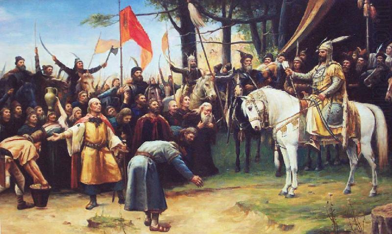 Mihaly Munkacsy The Conquest of Hungary china oil painting image